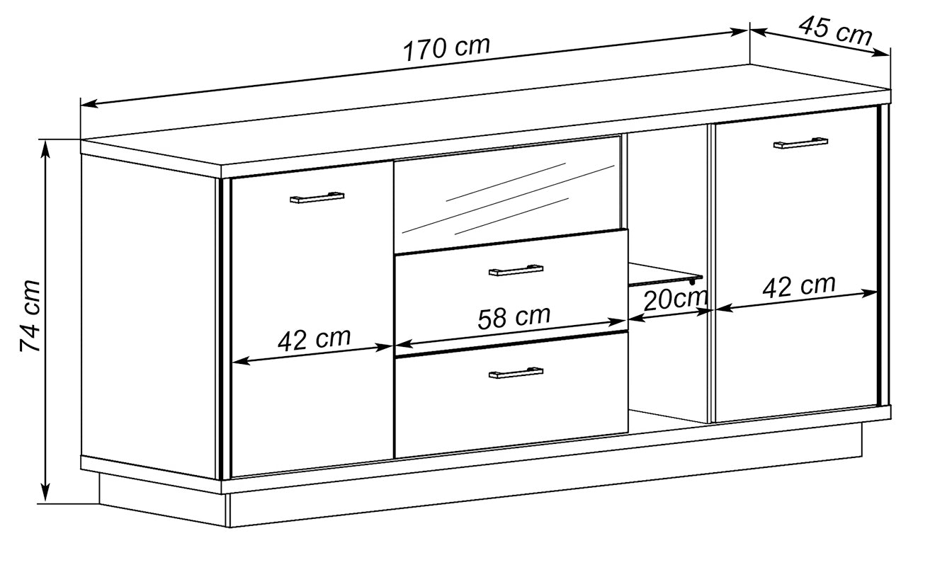 Mueble para TV 170 cm con Luces LED