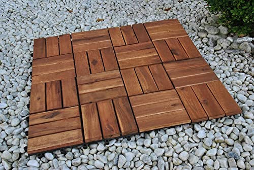 Baldosa madera acacia 30x30x2.8 cm Losas de terraza para jardín
