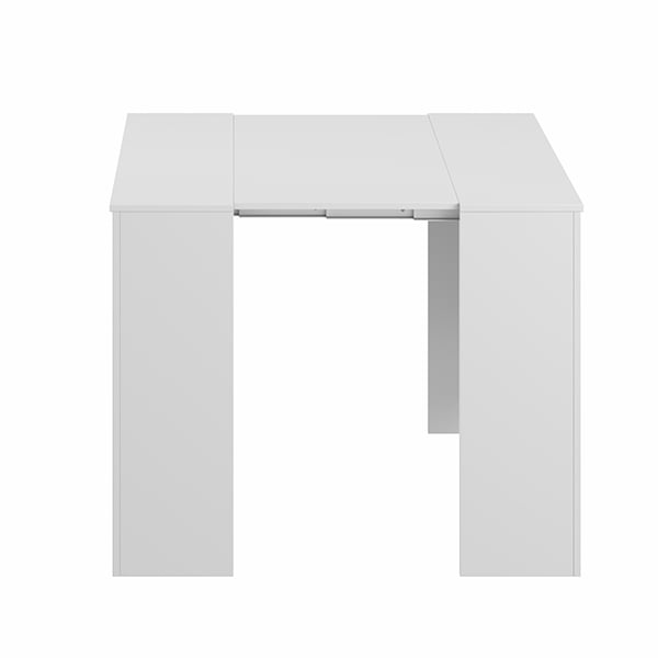 Mesa Consola Extensible Kendra en Blanco Brillo