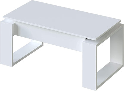 Mesa de Centro elevable Acabado en Color Blanco Artik modelo NOVA