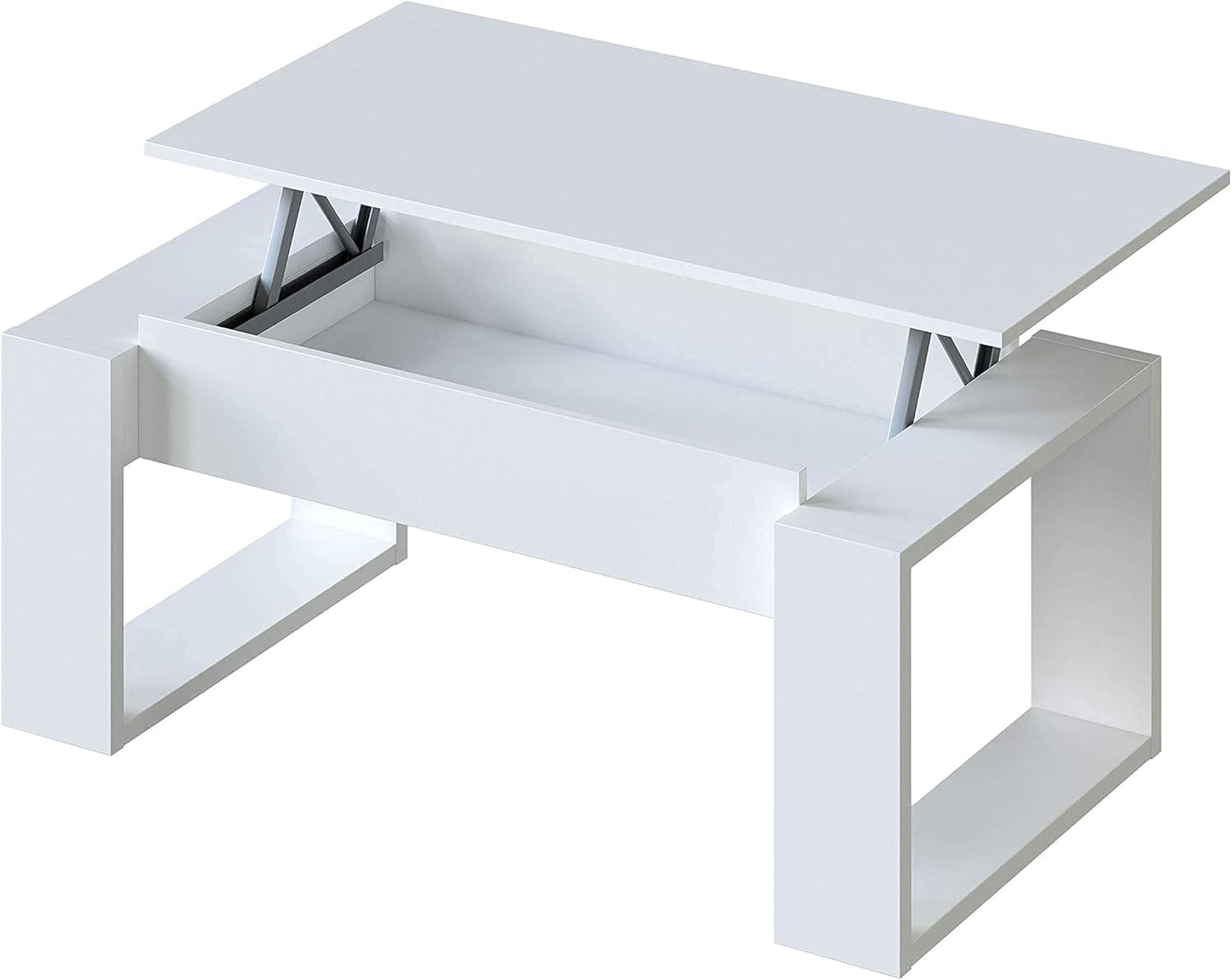 Mesa de Centro elevable Acabado en Color Blanco Artik modelo NOVA