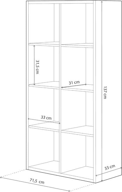 Estantería alta de 8 huecos