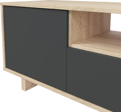 Mueble de TV Modelo Zaida en Roble Canadian y Gris Antracita - 150x46x41 cm