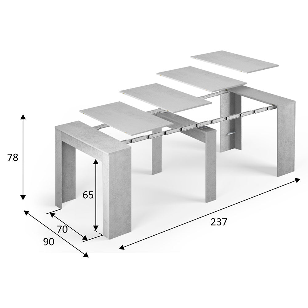 Mesa Consola Extensible Kendra en Cemento