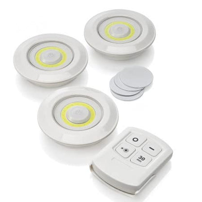 Luces LED adhesivas, pack 3 luces LED con mando a distancia