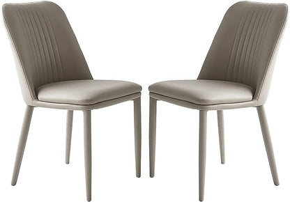 Pack 2 sillas tapizadas en Piel sintética, Patas Metal, ergonómica Acolchada