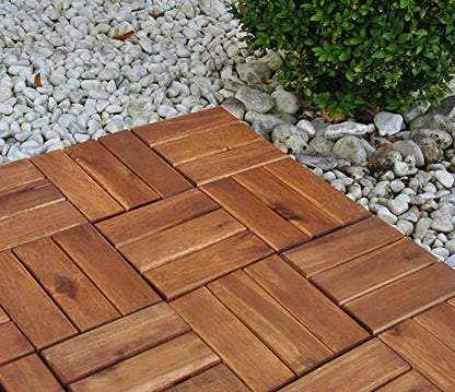 Baldosa madera acacia 30x30x2.8 cm Losas de terraza para jardín