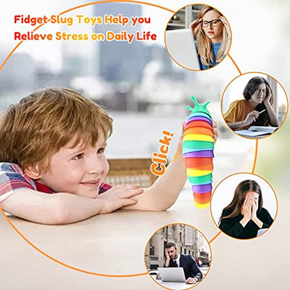 Fidget slug, juguete sensorial para niños, juguete antiestrés