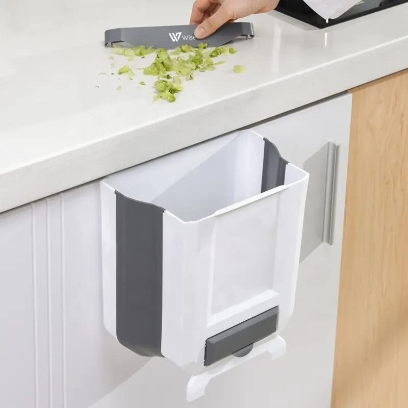 XIJING Cubo de basura pequeño para colgar en la cocina, mini cubo de basura  portátil y plegable compacto para armarios… - Multicleaners